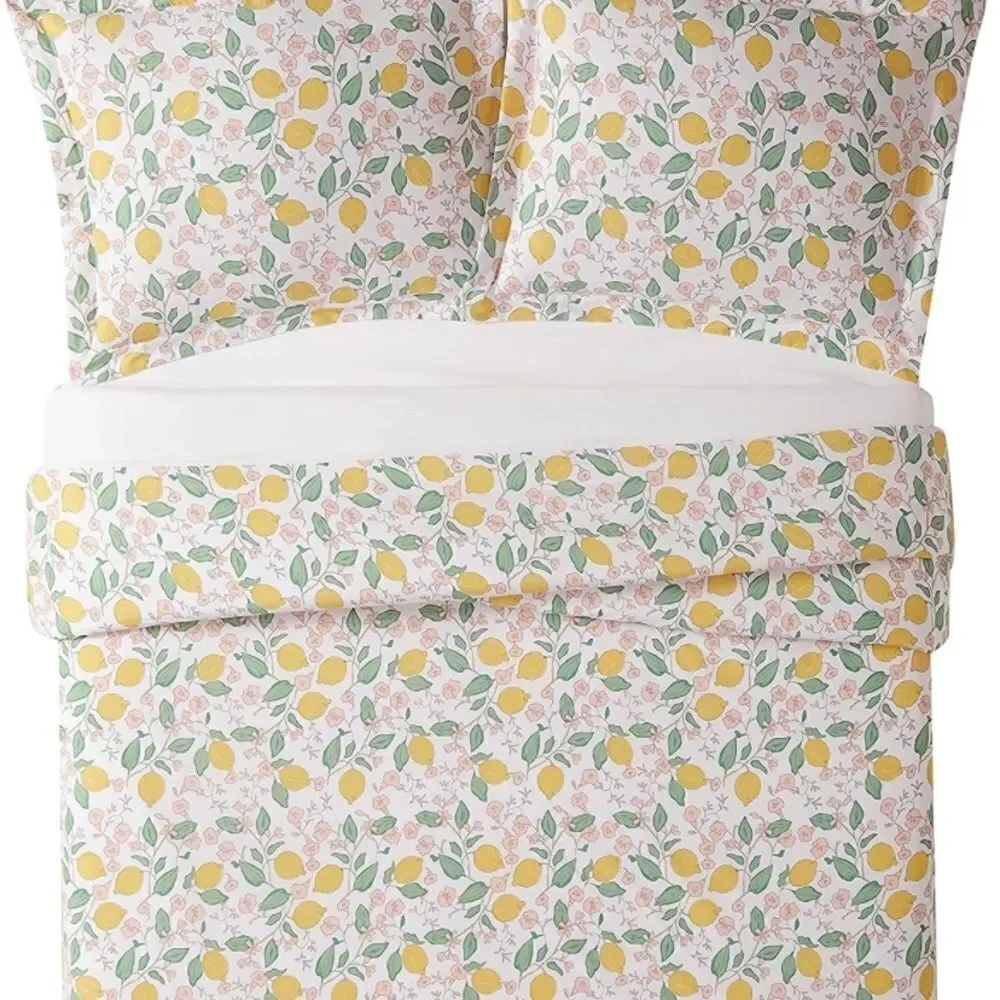 Brooklyn Loom Lemon 🍋 Tree‎ Comforter Set, Twin, Verbena 100% cotton